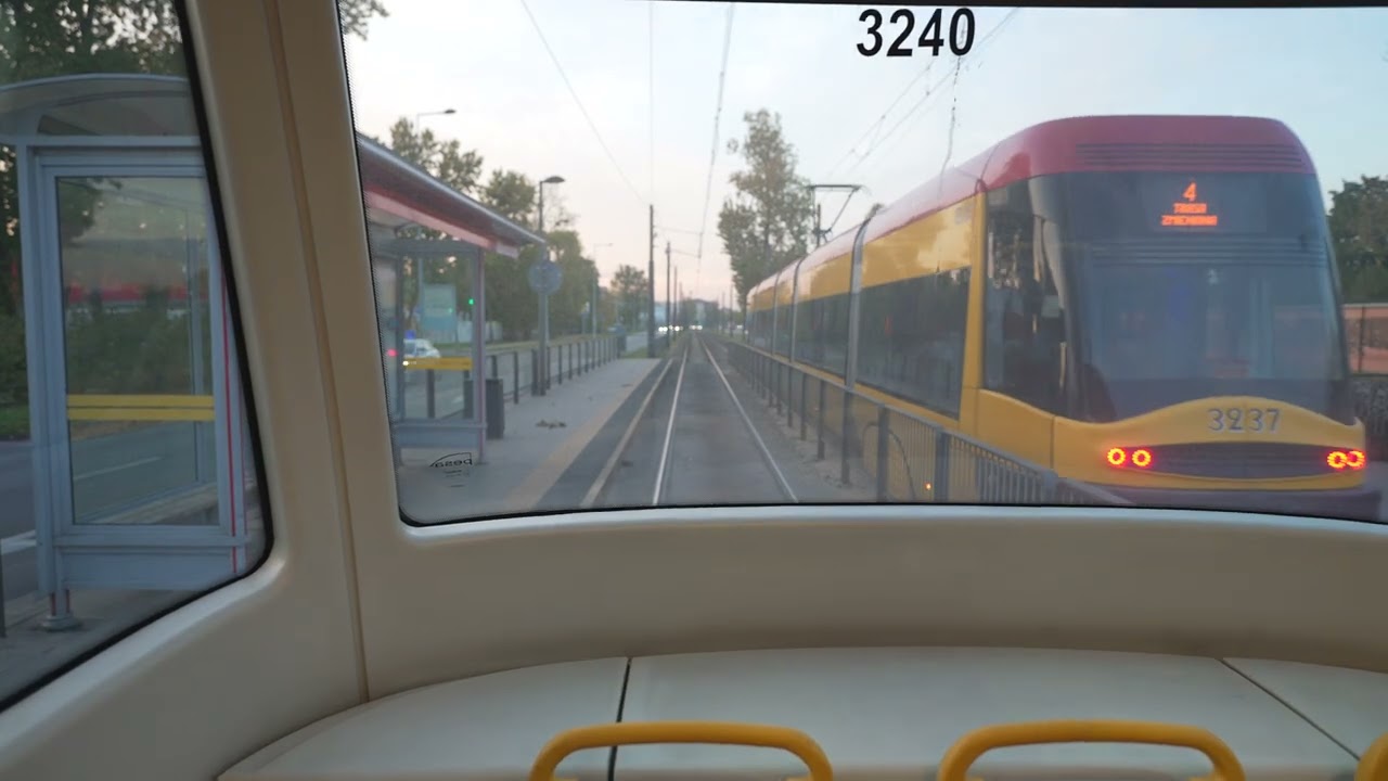 Poland, Warsaw, tram 1 ride from Budowlana to Rondo Żaba