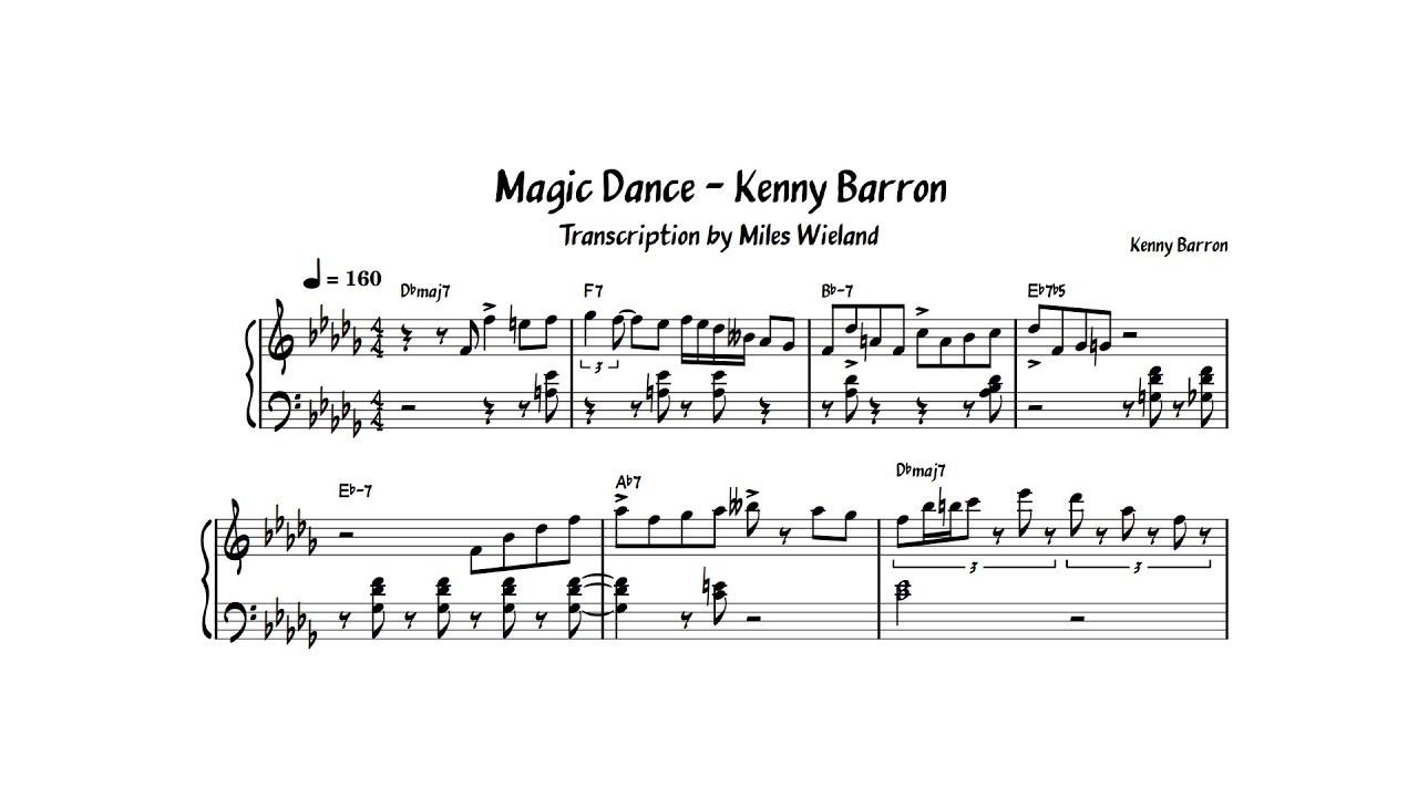 Magic Dance | Kenny Barron | Solo Piano Transcription (C)