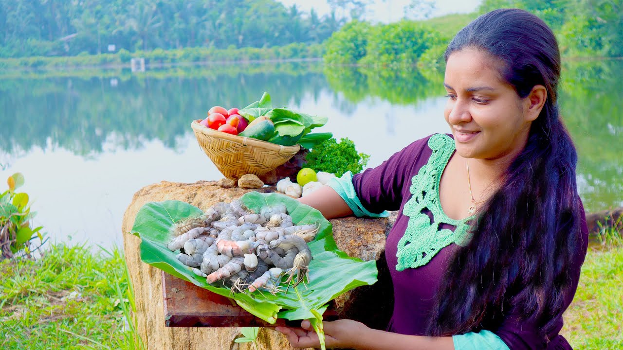 Lakeside prawn meal  by village girl | village foods
