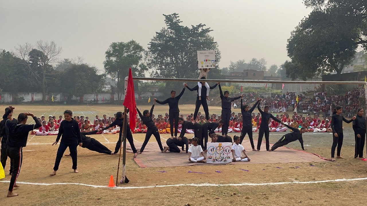 Saraswati shishu mandir Katras Sports day ( surya namaskar Performance)