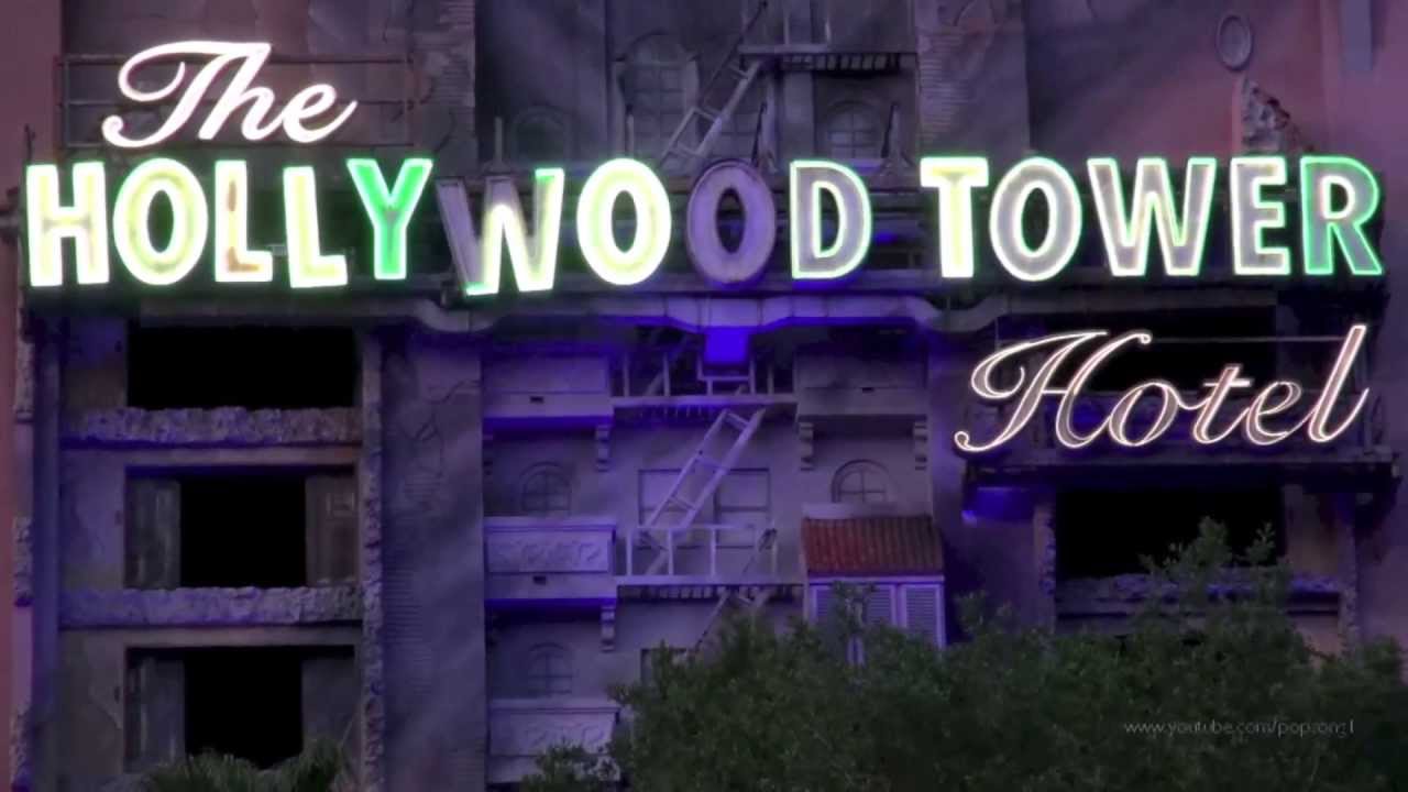 Twilight Tower of Terror at Night with Nightvision Disney's Hollywood Studios Walt Disney World