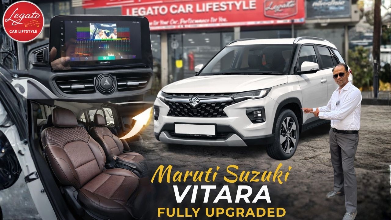 Grand Vitara Full Upgrade 🔥 GT10 Android + GT10 LED + Premium Seat Cover Installed! #vitara
