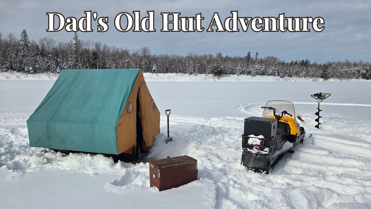 Off-Grid Cabin Upgrade: New Hanging Lights + Breaking Trail for Ice Fishing in Vintage Family Hut
