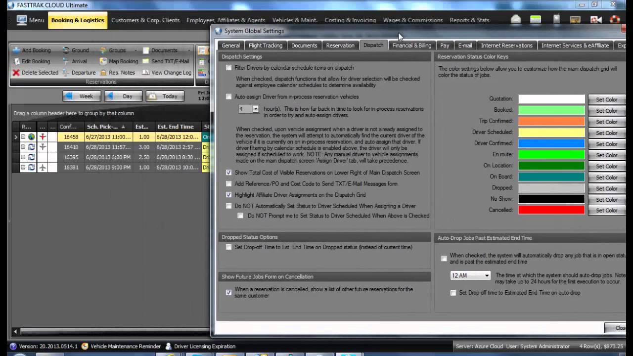 ULTIMATE - Getting Started - Dispatch Tab Settings