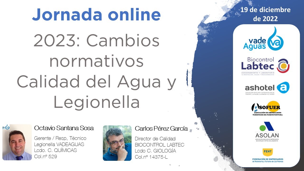 Seminario online 'Cambios normativos en la calidad del agua y legionella'