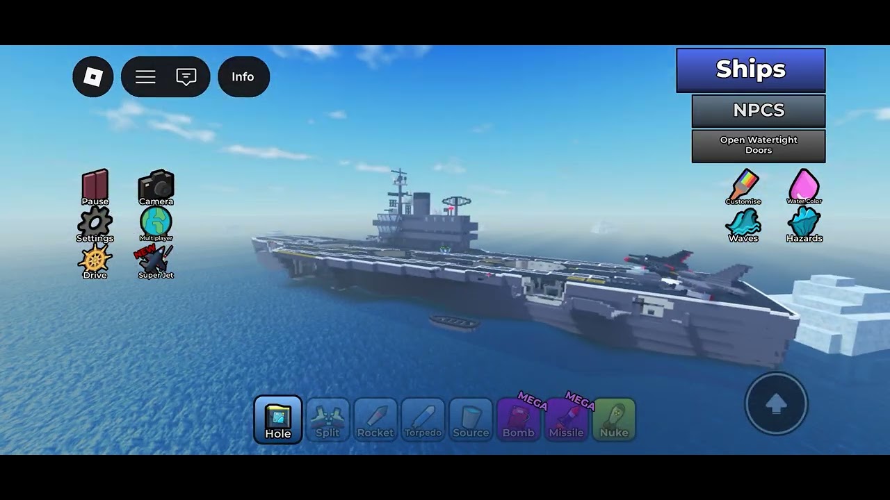 checking out the new aircraft carrier in Water Physics 