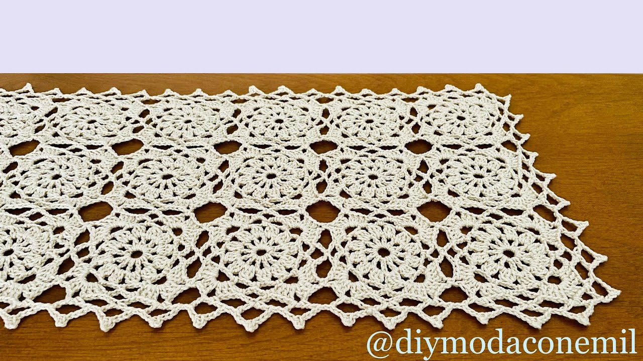 Como tejer tapete mantel o camino de mesa a crochet fácil paso a paso