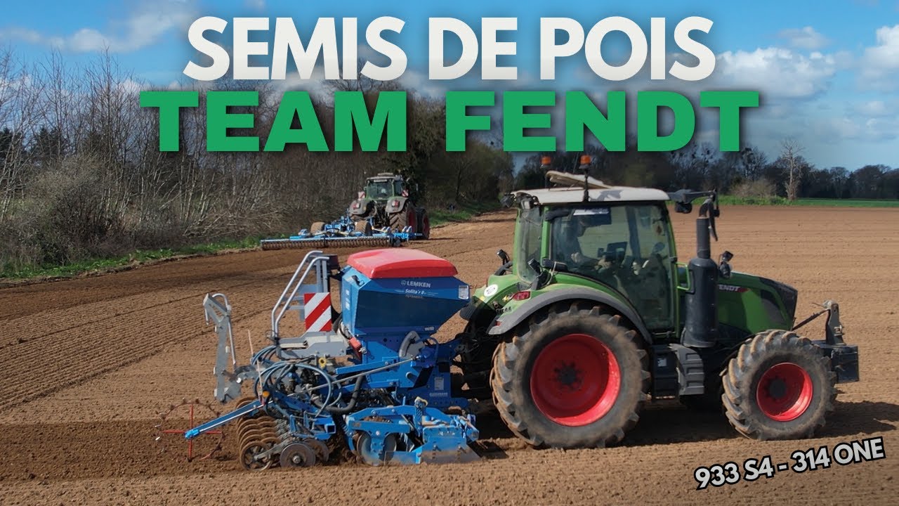 TEAM FENDT AU SEMIS DE POIS | ACTISOL - HERSE 6M - SOLITAIR 8+