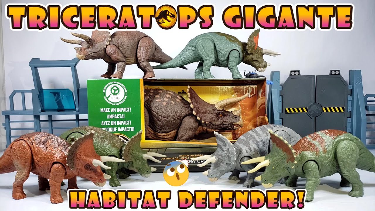Jurassic World TRICERATOPS Habitat Defender Dino Trackers!! EL MEJOR Y MAS GRANDE DE MATTEL