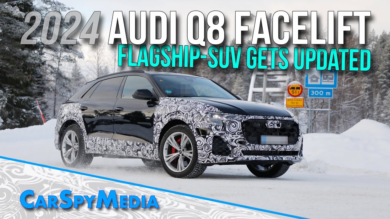 2024 Audi Q8 Mid-Life Facelift Prototype Updated Flagship SUV Caught Winter Testing In Scandinavia