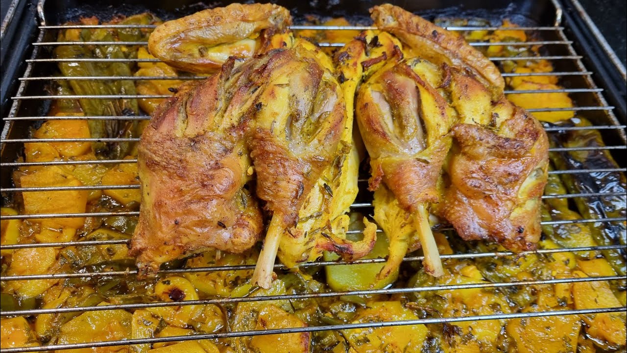 أسهل طريقة للمبتدئين دجاج بالخضر في الفرن .تيجي بمداق خرافي و بنين بزاف poulet rôti au four