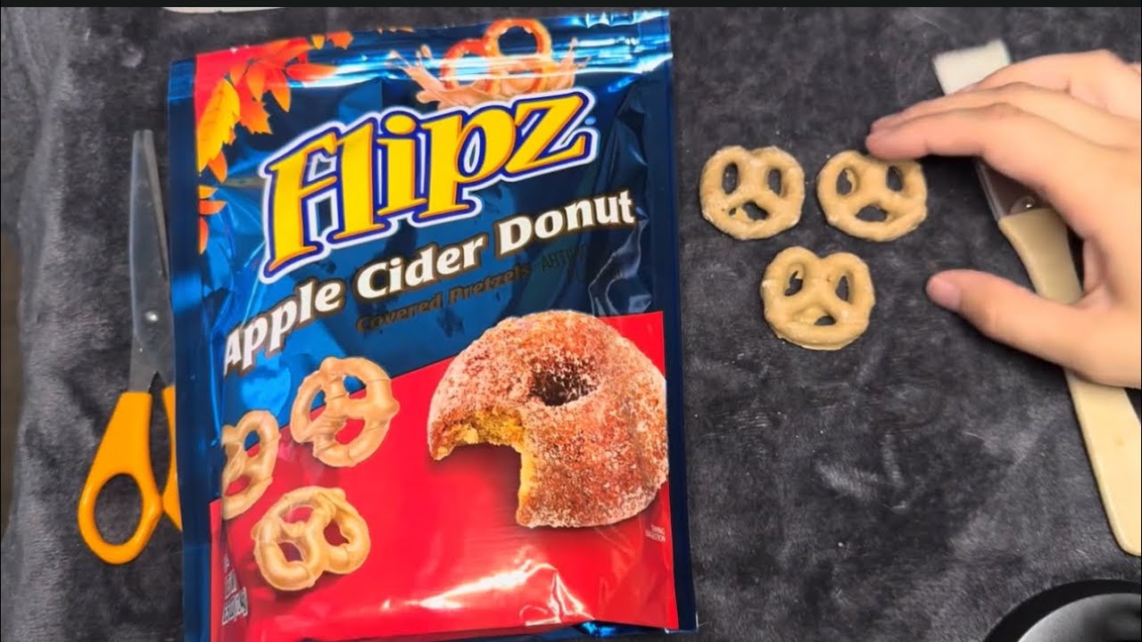 ASMR NEW Flipz Apple cider Donut Covered Pretzels 