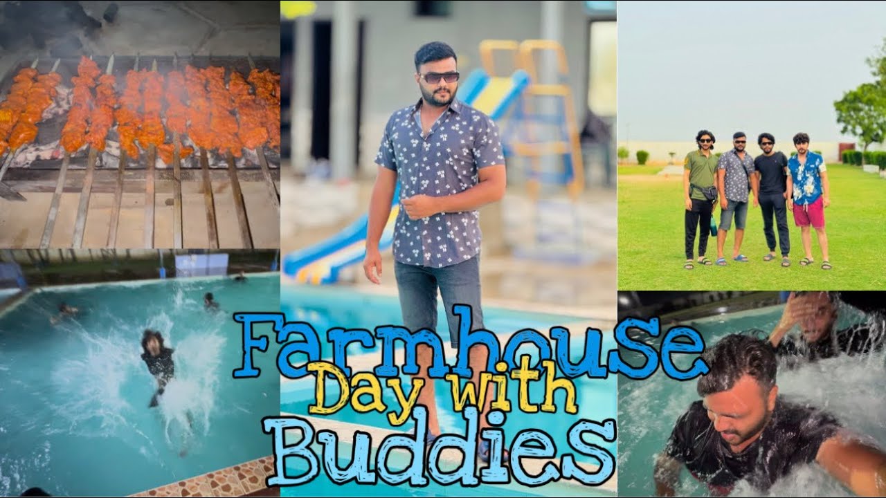 FARMHOUSE DAY WITH BUDDIES ❤️|| BOHAT ENJOY KIA 🥰|| POLICE NAY ROK LIYA 😩 #ahadvlogs #vlog #1m #fyp 
