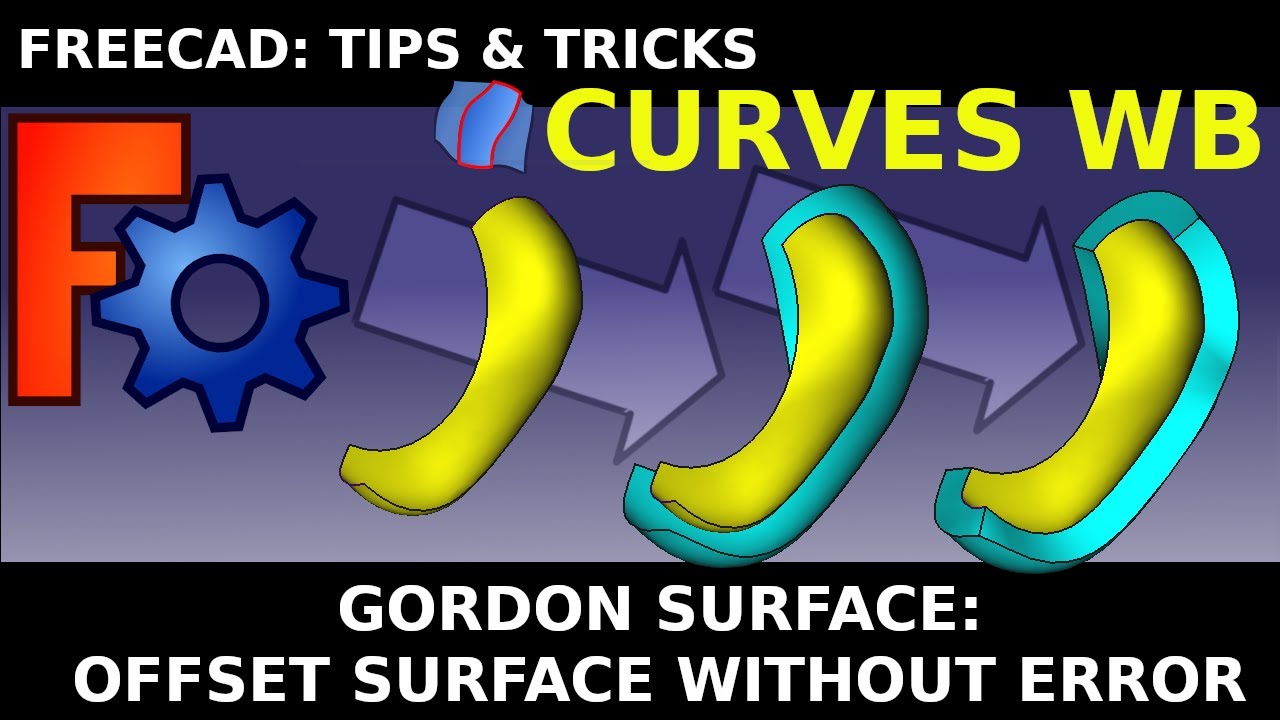 FreeCAD: Fixing the Part WB 3D Offset error when adding depth to Gordon Surface in Curves Workbench.