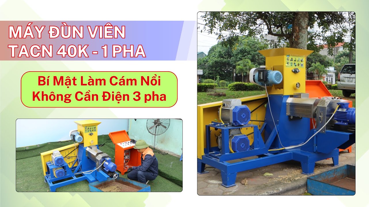 Máy Đùn Viên 40k 1Pha | Giải Pháp Làm Cám Nổi Điện Một Pha Tại Nông Thôn