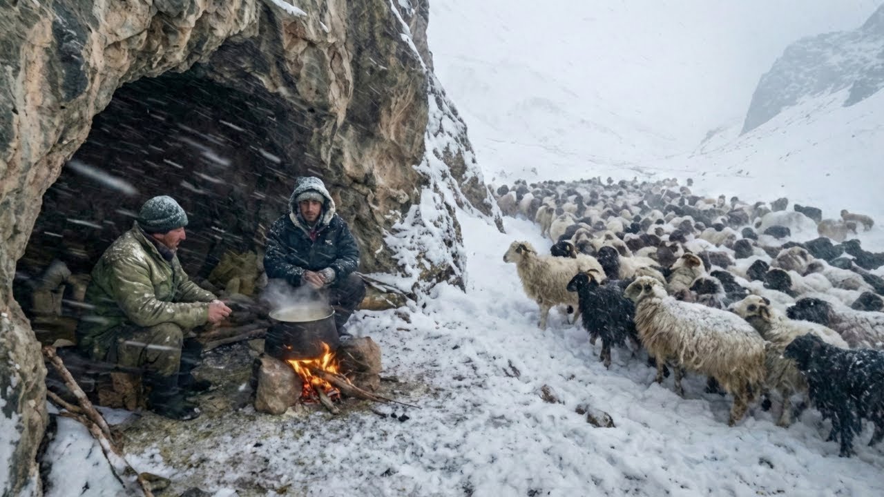 Frozen Mountains Hot Meals - How It's Done in Afghanistan | Shepherd's Winter Life