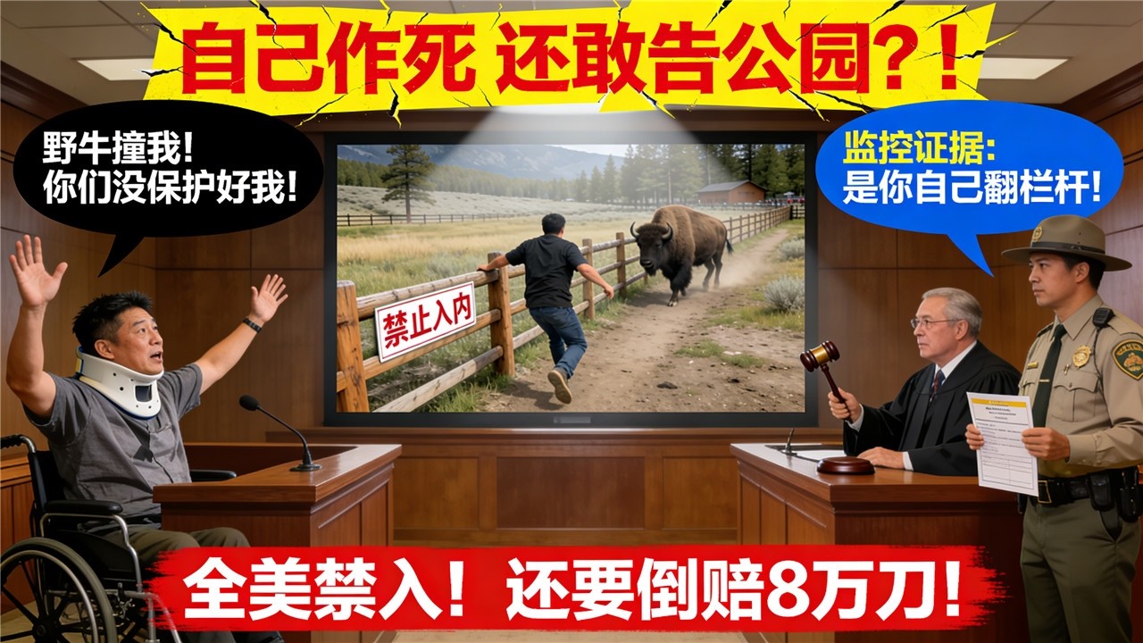 距离野牛5米拍视频VS $142,000的总代价——55岁华人大叔在黄石公园用一条抖音毁掉了自己的后半生