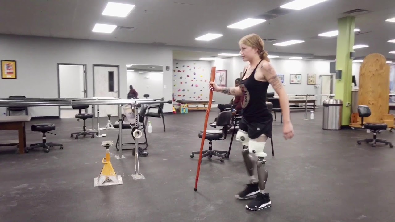 Bilateral AK Amputee Walking - Focused on Success!