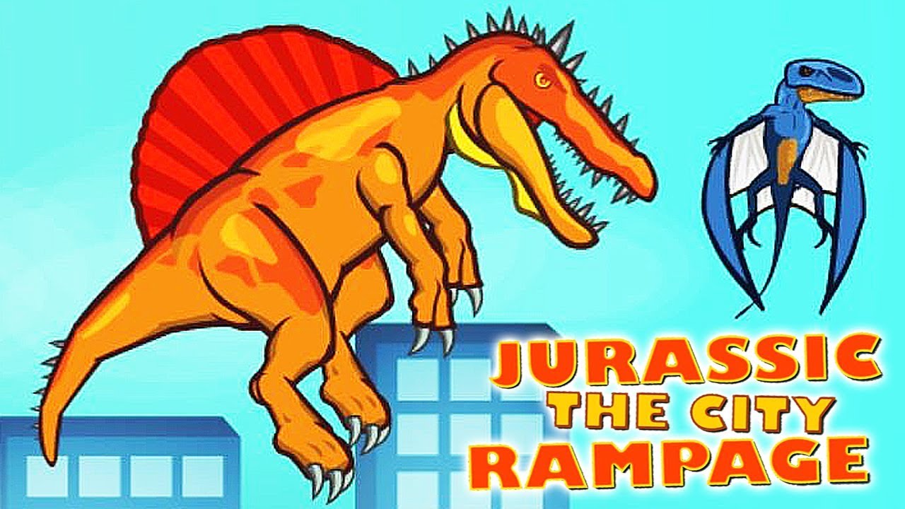 Jurassic The City Rampage 2017 part 2 - Spinosaurus, Ankylosaurus & Stegosaurus | Eftsei Gaming