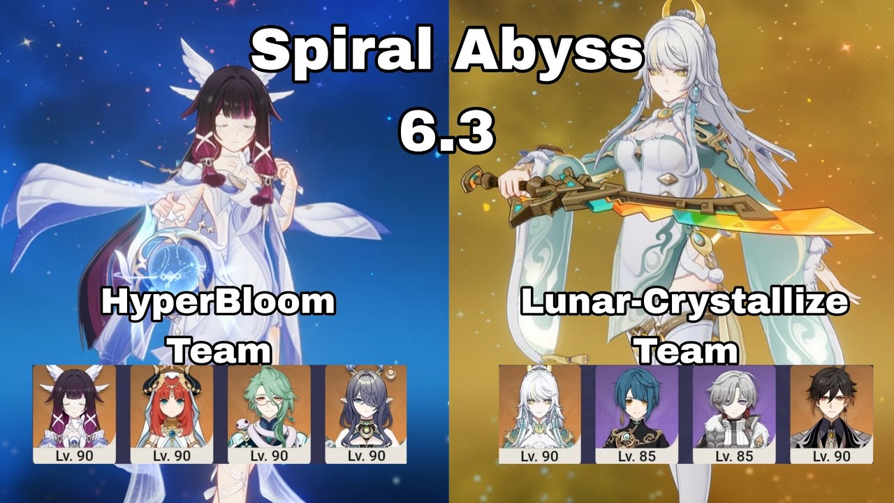 6.3 Genshin Impact [Spiral Abyss] Hyperbloom Columbina, Lunar-Crystallize Zibai