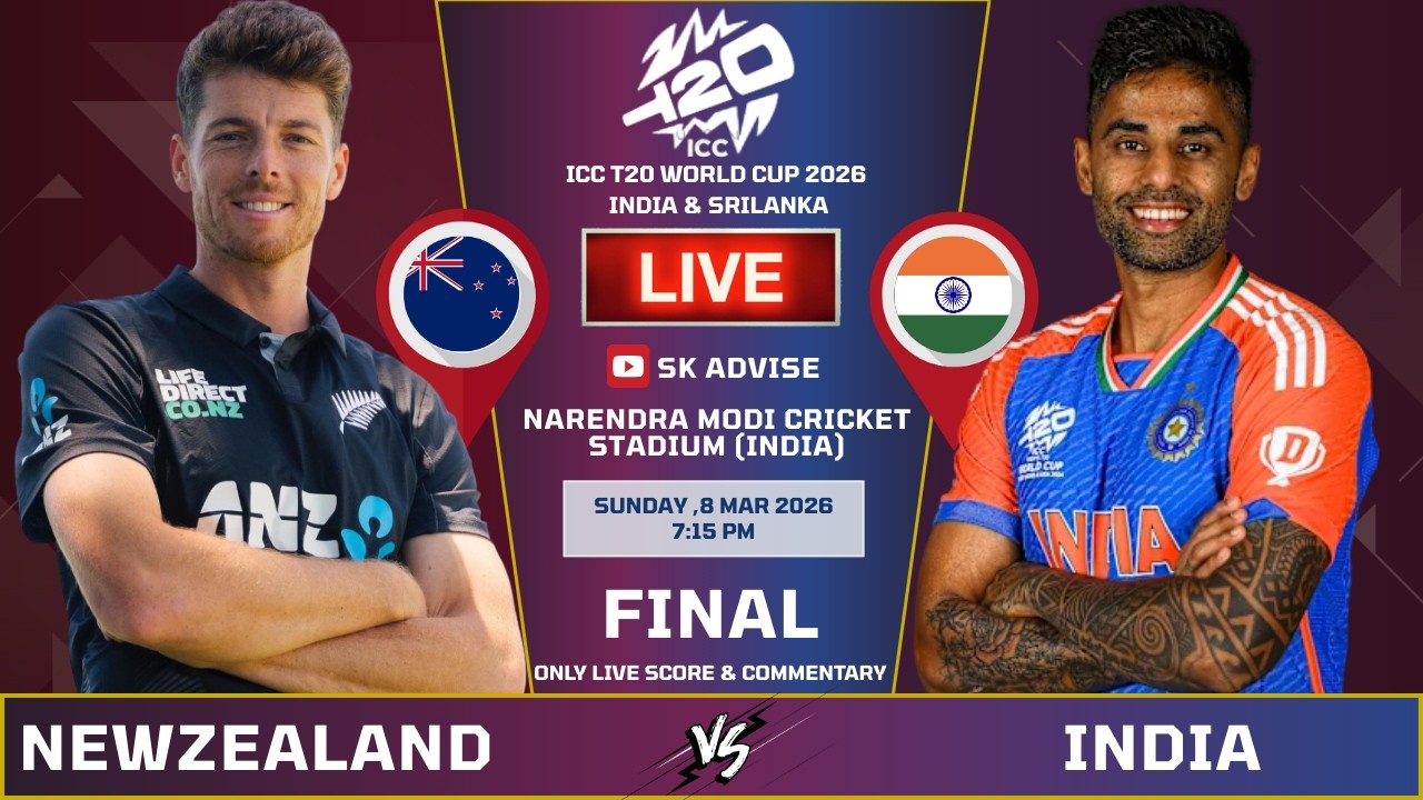 Newzealand Vs India Match Live Score And Commentary | World Cup 2026 | NZ VS IND | Sk Advise