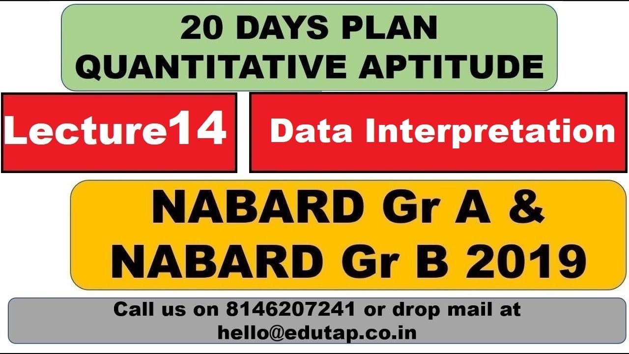 Lecture 14|Data Interpretation|Target NABARD Gr A and B 2019|Quantitative Aptitude