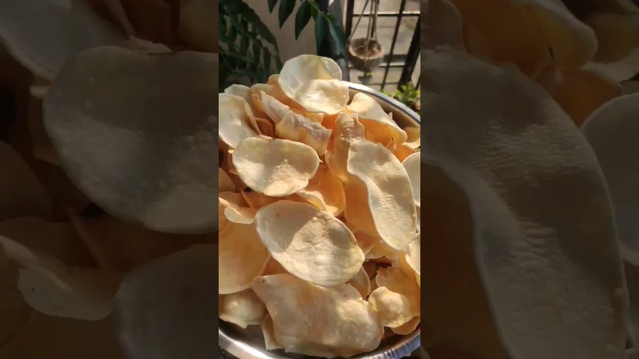 Sun dried Aloo chips ||crispy potato chips😌#trending #shorts #chips #aloochips