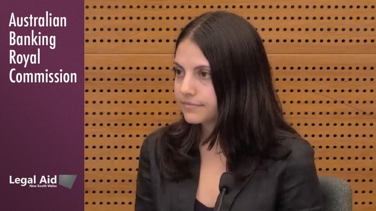 A solicitor from Legal Aid NSW testifies at the Banking Royal Commission