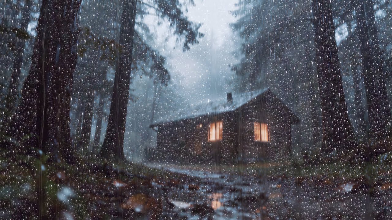 Heavy Rain Sounds in a Quiet Forest Bridge for Sleeping, Studying and Deep Relaxation