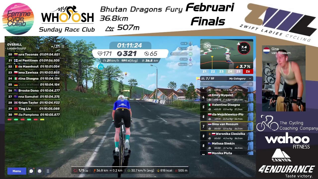 MyWhoosh Sunday Race Club - Women Finals - Bhutan Dragons Fury - Februari 2026