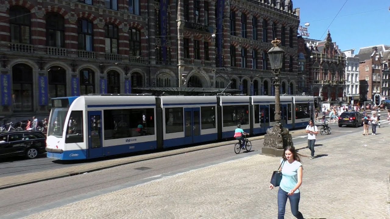 GVB Trams around Amsterdam Centrum / Amsterdam City