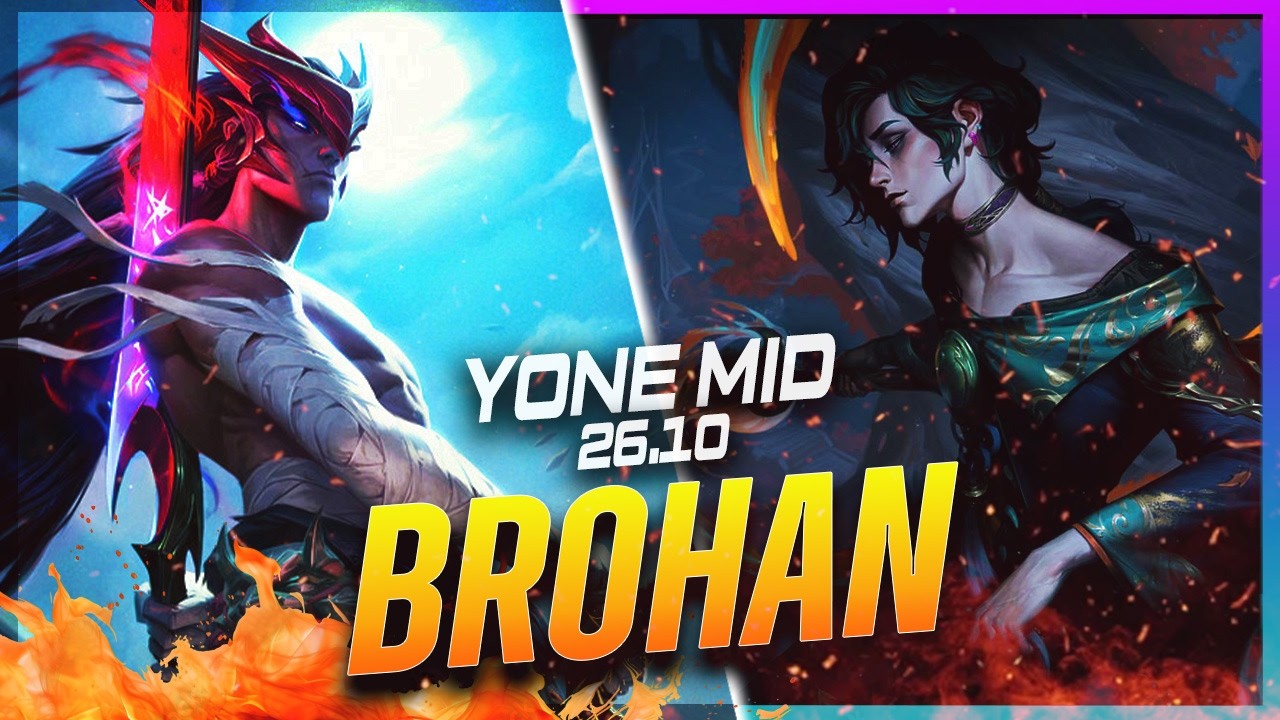 BROHAN &mdash; Yone против Hwei на миде, патч 14.20 &mdash; Геймплей на Yone в ранге Грандмастер
