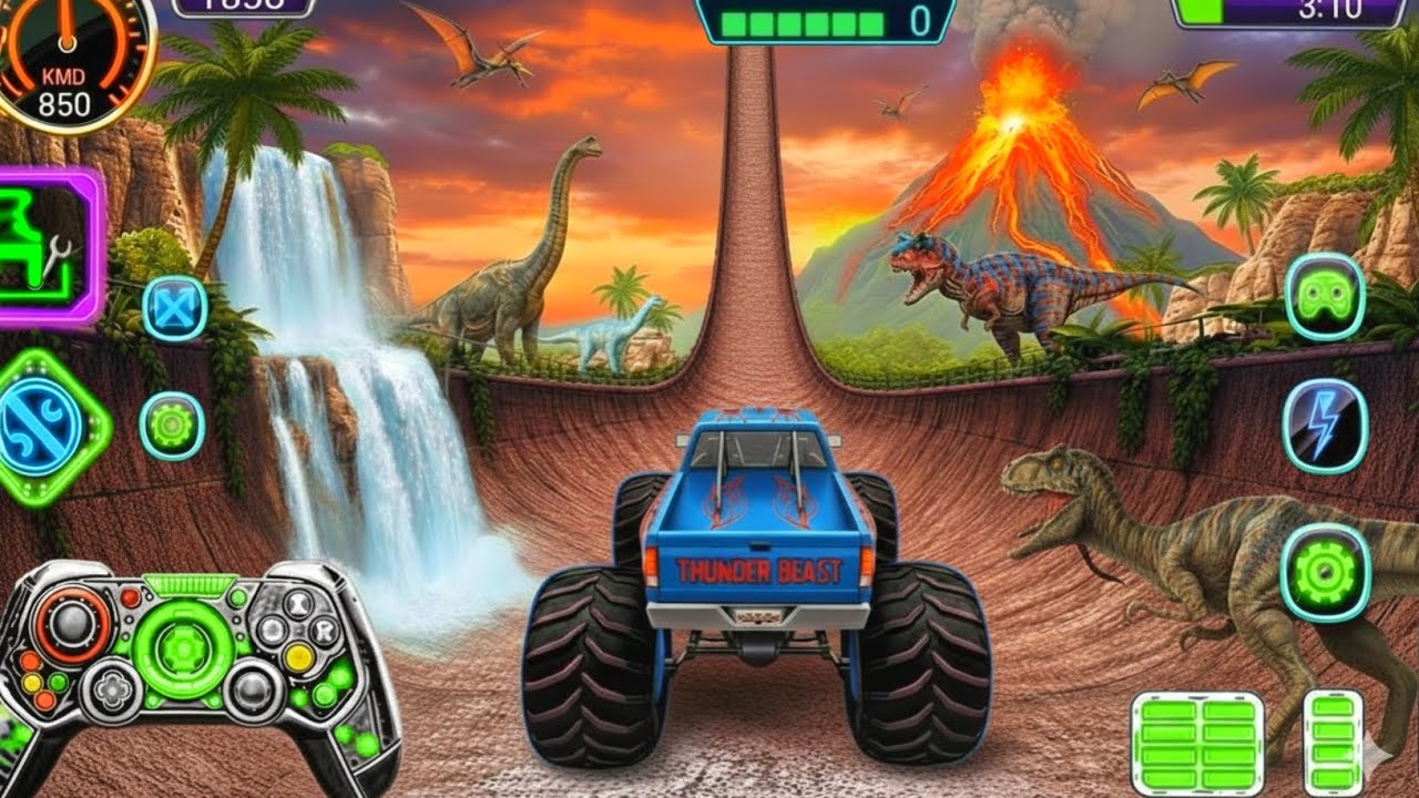 Monster Truck Mega Ramp Impossible Challenge – 4x4 Ultimate Car Stunts GT Racing | Android Gameplay