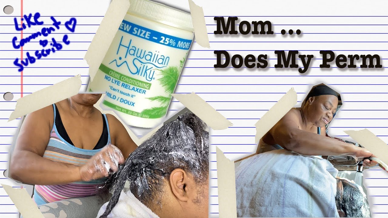 My Mom does my Perm | Relaxer Time! 💆🏾‍♀️