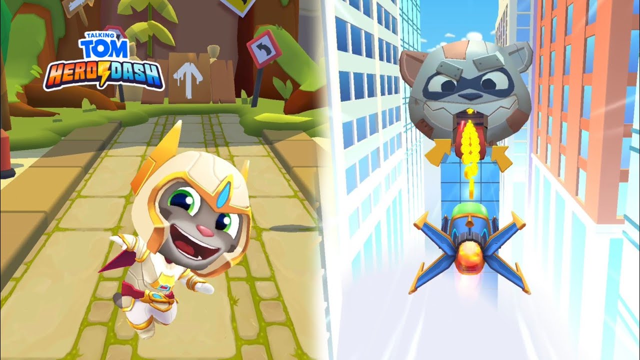 Talking Tom Hero Dash Platinum Tom & Laser Ship Full Screen Android iOS Gameplay