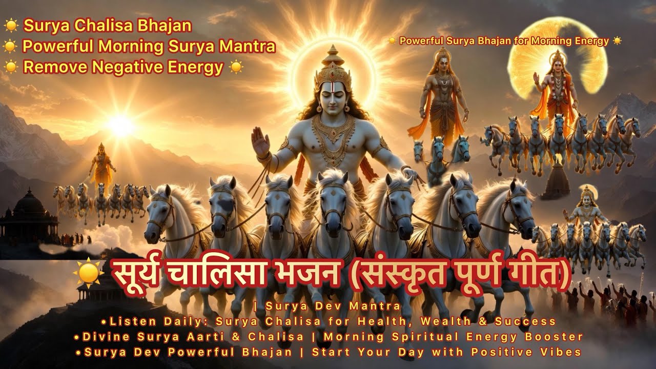 ☀️ Surya Chalisa Bhajan | Powerful Morning Surya Mantra | Remove Negative Energy ☀️
