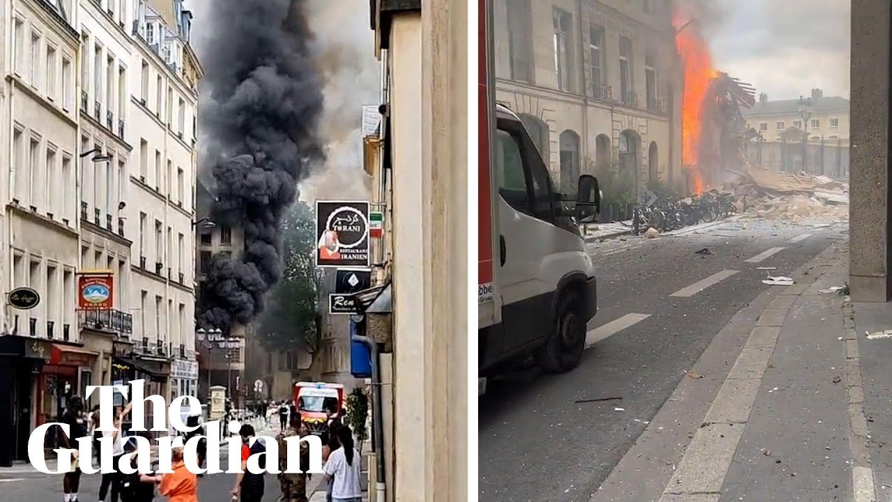 Scenes in Paris after gas explosion sets buildings on fire
