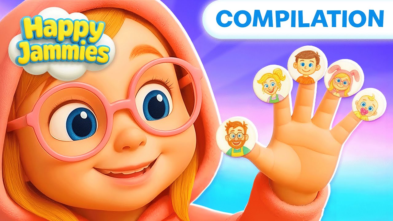Finger Family Song 🖐️ Learn Fingers & Family Members | Happy Jammies - Kids Songs