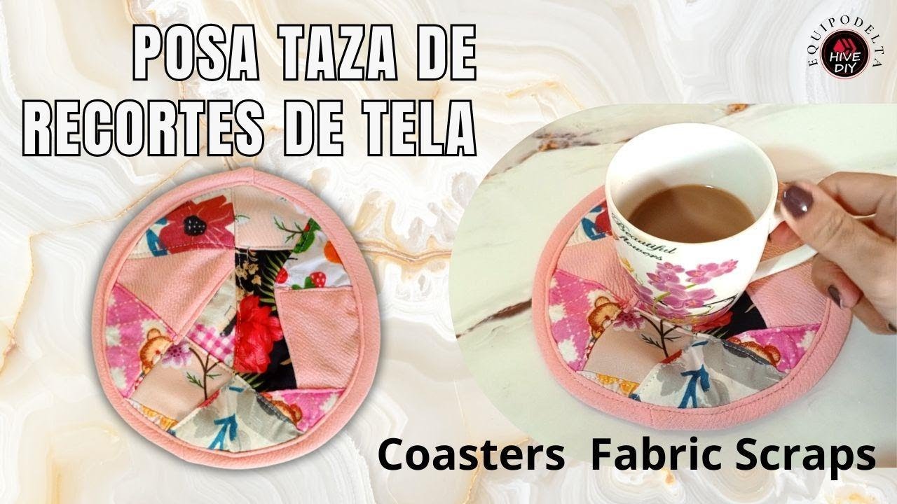 Posa Taza de recortes de tela / Coasters Fabrics Scraps #diycrafts #diyideas
