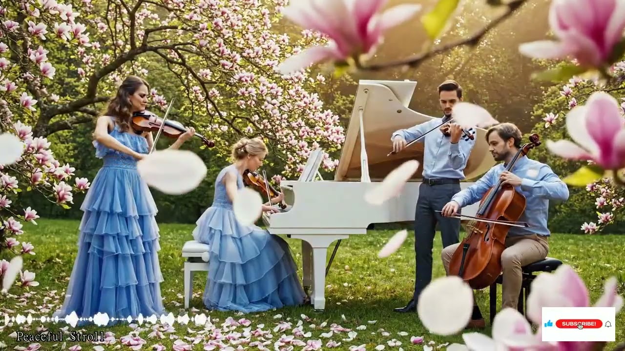 Ríos De Piano Y Cuerdas Fluyen En La Noche Para Un Café De Silencio Y Meditación Serena