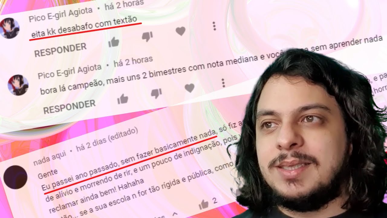 Desabafos de alunos, medo de reprovar 