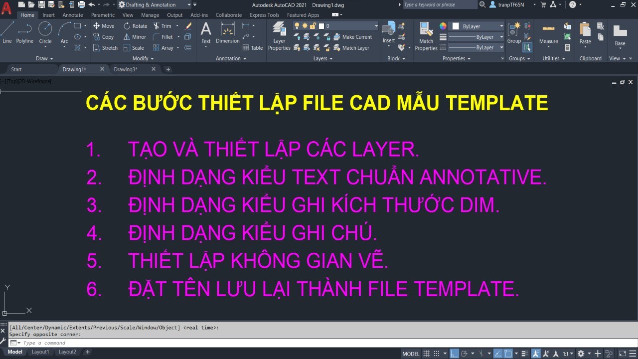 BÀI 3 | THIẾT LẬP AUTOCAD TEMPLATE MẪU CHUẨN ANNOTATIVE