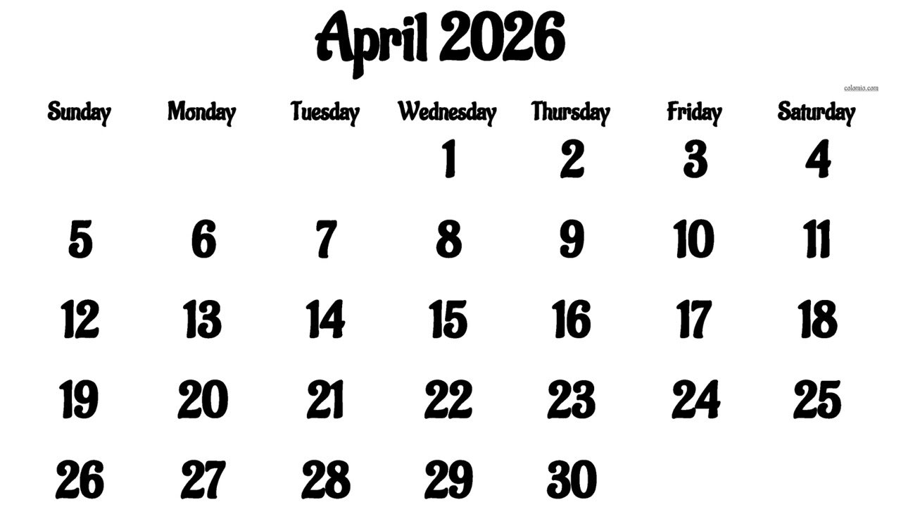 April 2026 Calendar: Important Dates & Holidays | अप्रैल 2026 का कैलेंडर | Calendario Abril 2026