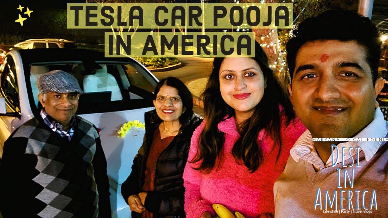 America me Nayi Car ki pooja / Tesla Pooja in America / #hindivlogs #tesla #indiansinUS