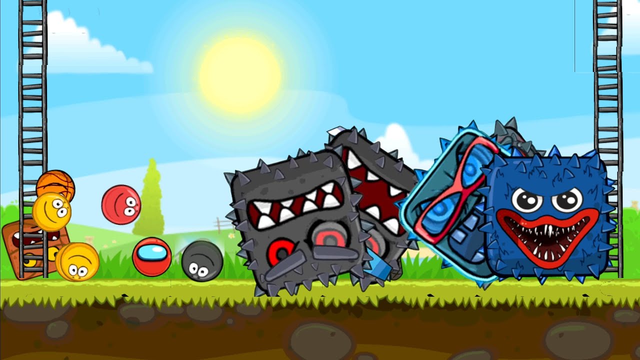 RED BALL 4 : BLACK BALL & HUGGY BOSS 'FUSION BATTLE' WITH 5 NEW BOSSES VOLUME 5 GREEN HILLS gameplay
