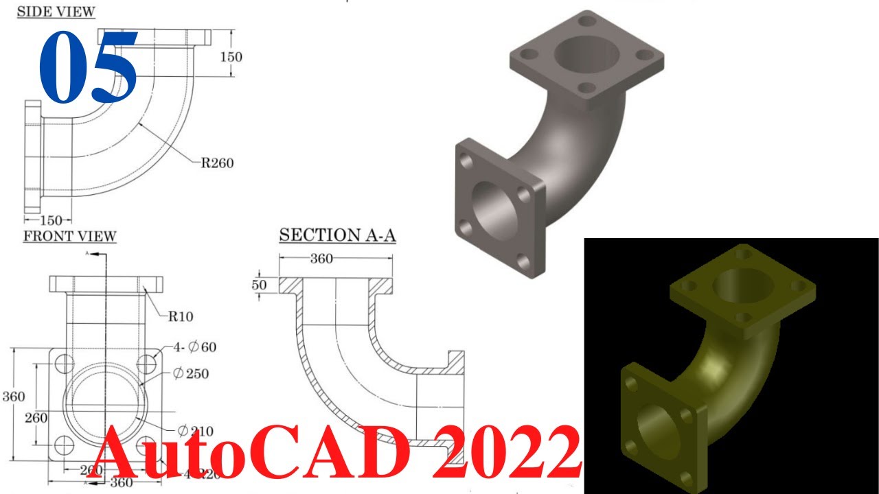 Моделирование колена трубы в AutoCAD 3D — для начинающих