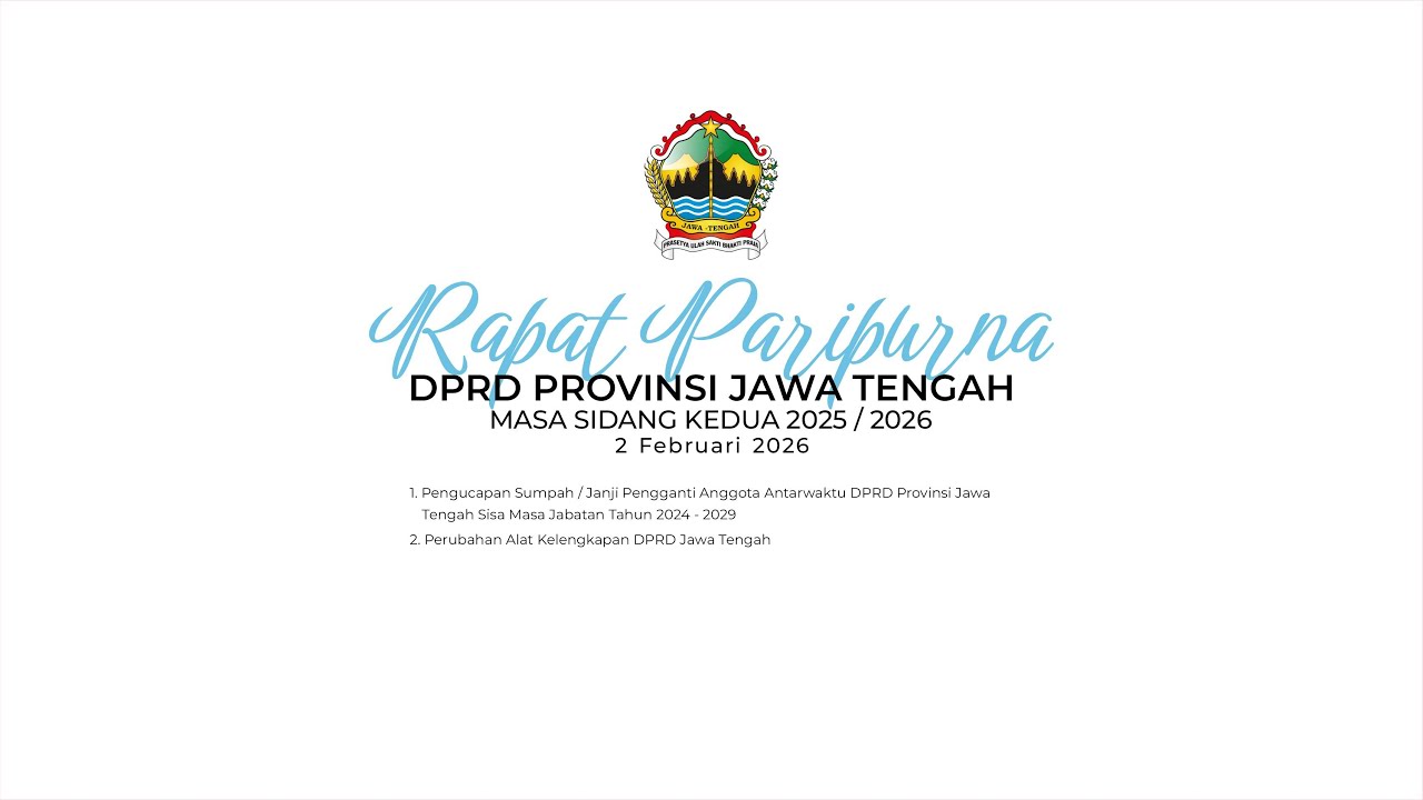 Pelantikan Subandi PR dan Moh Noer Dhuha Pengganti Antar Waktu DPRD Jateng - Paripurna