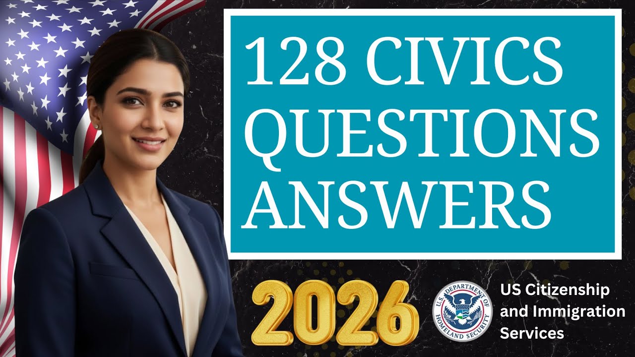 USCIS 128 Civics Questions and SIMPLE Answers Repeat 2X | 2026 Civics Test US Citizenship