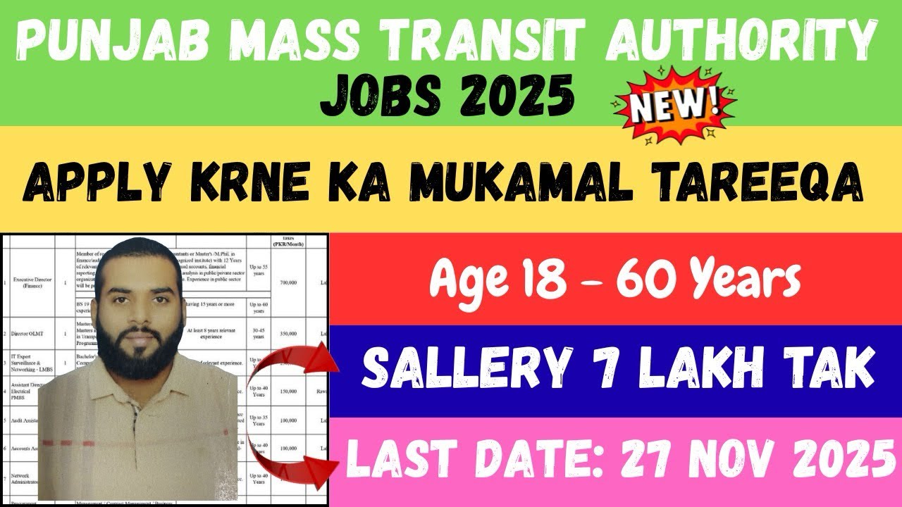 Punjab Mass Transit Authority Jobs 2025 | Apply Online Full Process | Latest Govt Jobs in Pakistan