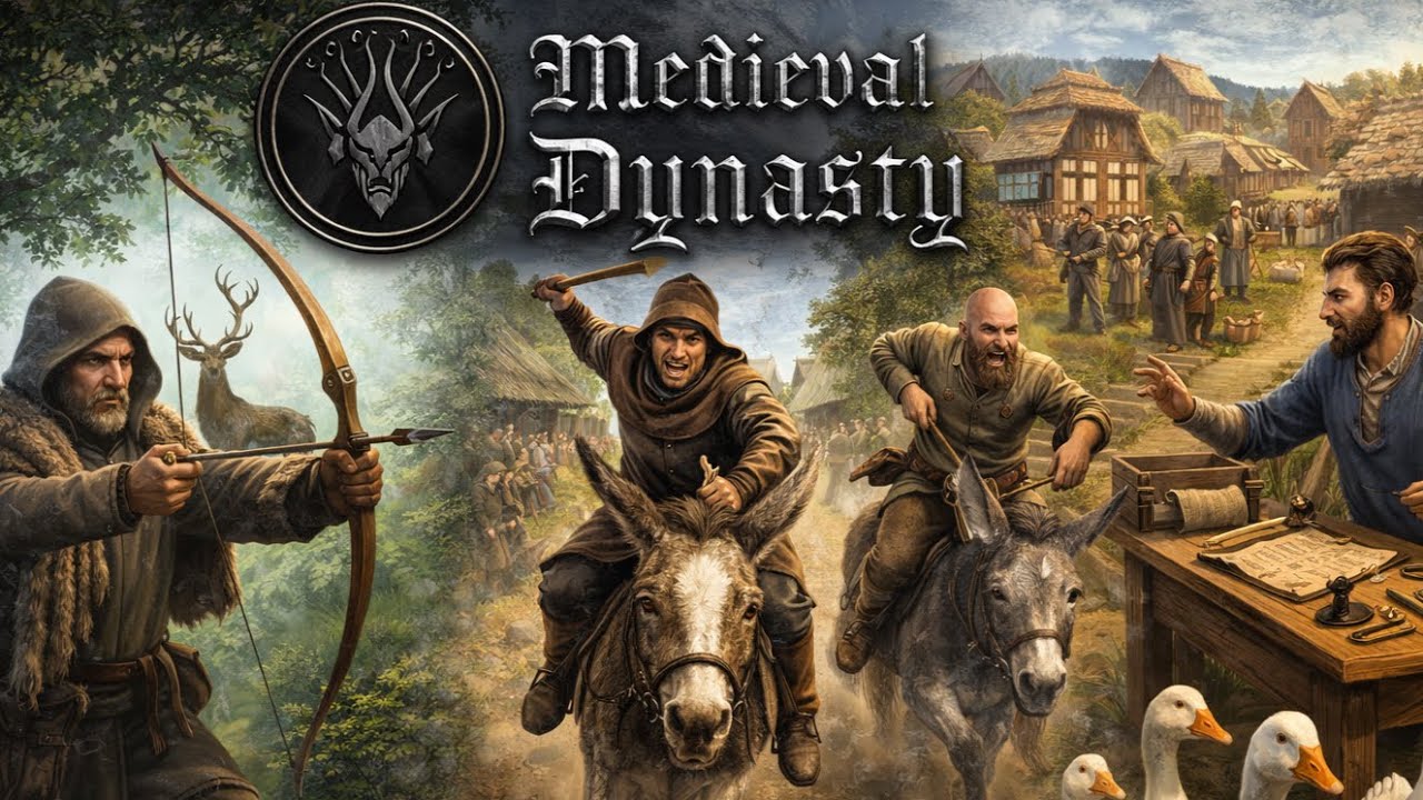 Medieval Dynasty Co-op 37.Bölüm - Av, Yarış, Yönetim ve Kazlar w/Kwein,Haxellaw